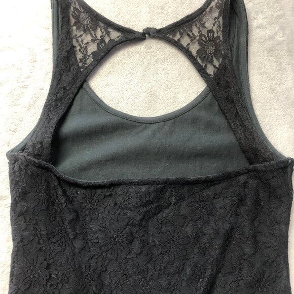 Harlow Black Lace Sleeveless Open Back Mini Party Dress Size Large - Picture 4 of 14